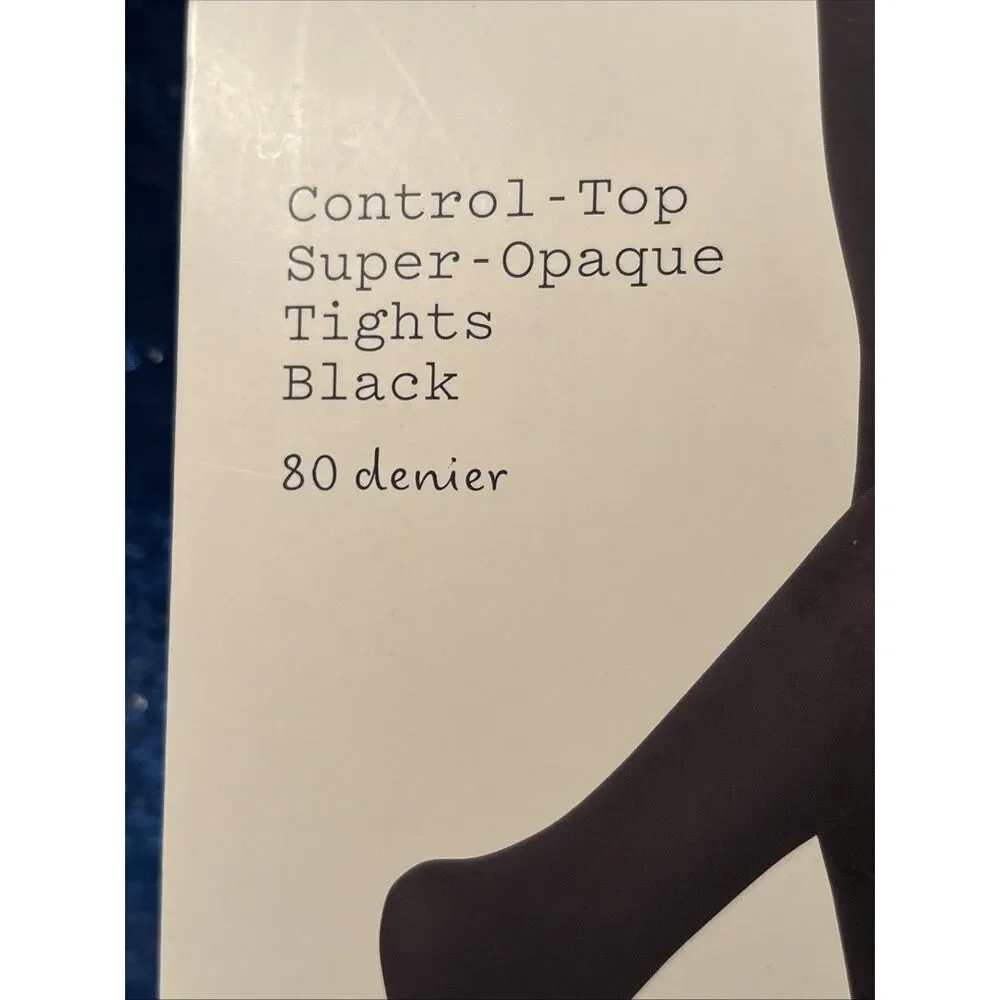 1 Pack A New Day Control Top Opaque Tights BLACK 80‎ Denier 1X/2X